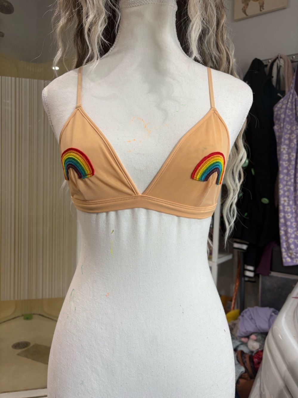 Rainbow Embroidered bralette 🌈